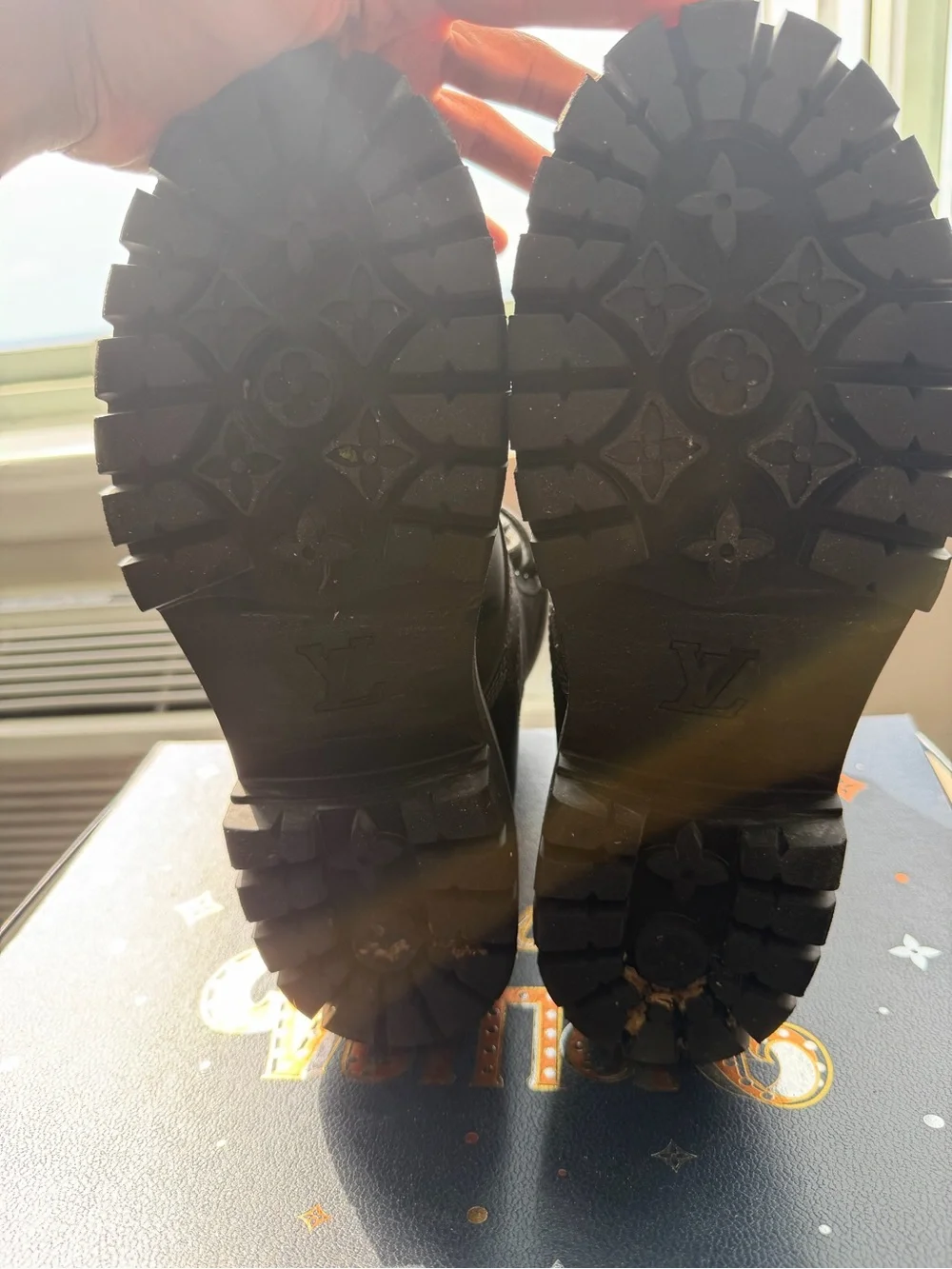 Louis Vuitton Black Lace-Up Leather Boots